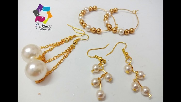 How To Make Pearl Earrings At Home for Office.Collage Going girls