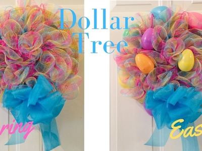 Inexpensive Dollar Tree Easter Spiral Wreath DIY
