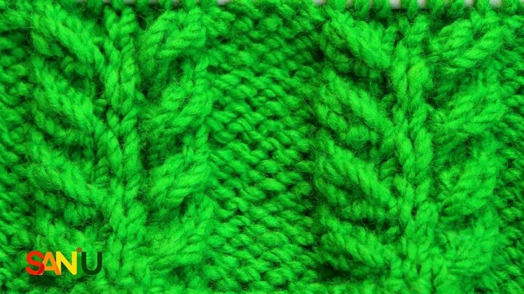Knit leaf sweater sample design.