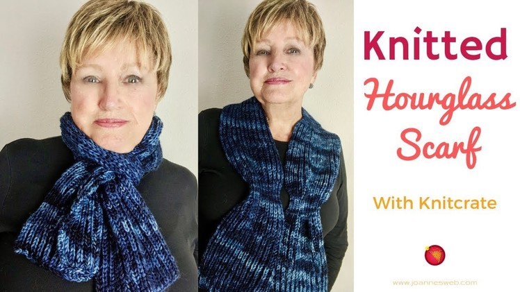Knitted Hourgalss Scarf - A Knitcrate PROJECT - Tie Scarf Unisex