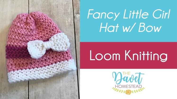 Loom Knitted Fancy Little Hat with Bow