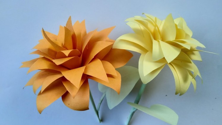 Paper art - make a paper flowers design and paper cutting flowers