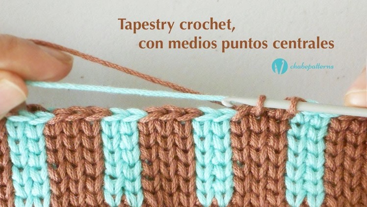 Tapestry Crochet, con Medios Puntos Centrales (Split Single Crochet)