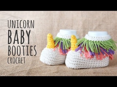 Tutorial Baby Unicorn Crochet Booties | Lanas y Ovillos in English