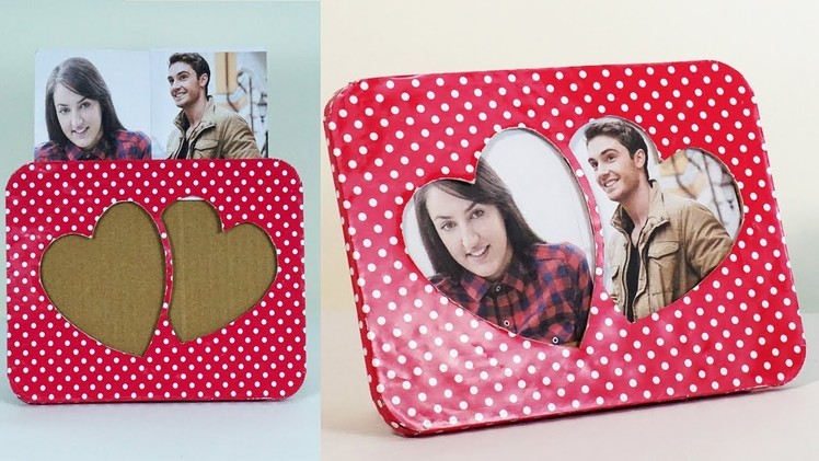 Valentines Special Handmade Photoframe - Easy DIY Heart Shaped Photoframe with Cardboard