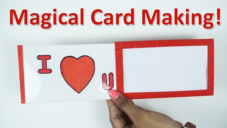 Valentines Special Magic Card -  Hand Valentines Day Greeting Card Making Ideas