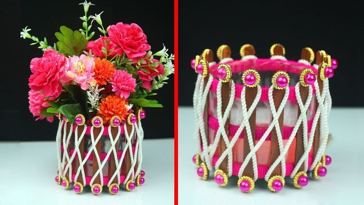 Wonderful" Plastic Bottle and other Waste Materials Flower Vase Idea | Best Vase Arrangements