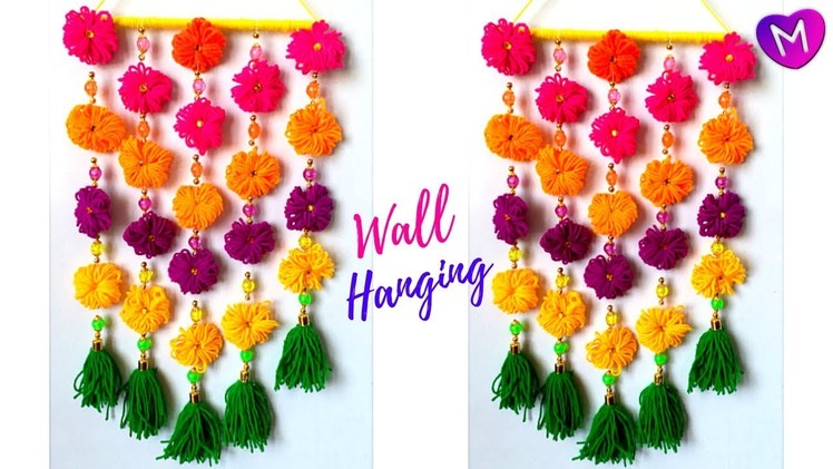 Woolen wall hanging for diwali decoration | diwali decoration ideas | Best out of waste|diwali craft