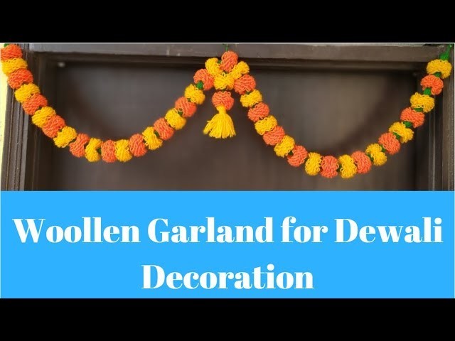 Woollen Toran design || marigold flower toran making for door-Part 2.