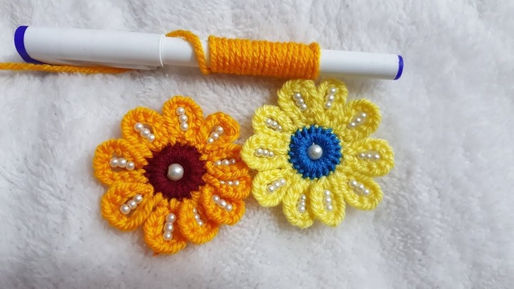 Wow Amazing Making Hack Needle Trick Hand Embroidery Easy Flower Design #100