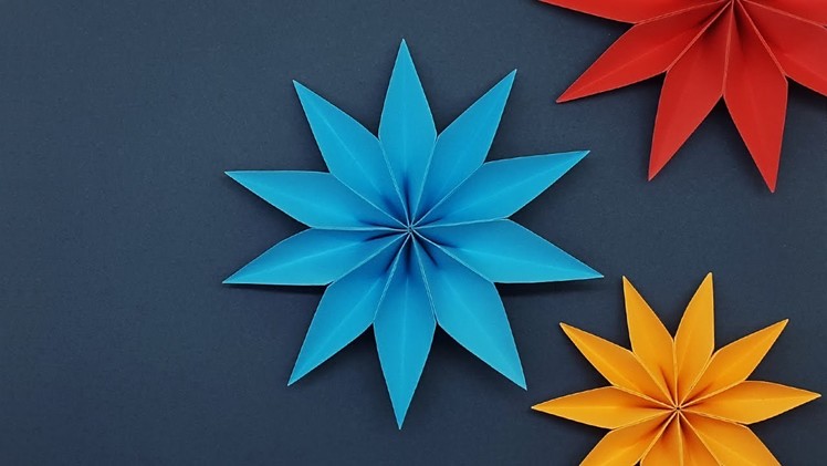 3D Paper Star Flower For Decoration Ideas | DIY Paper Craft Videos & Tutorials - Wall Hanging