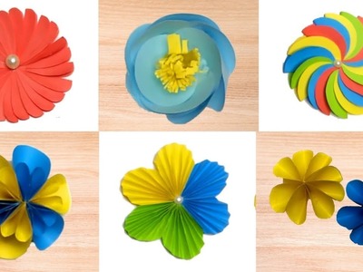 6 Easy Paper Flowers | DIY Flower Making |  Easy Art And Craft | Kagojer Ful Banano