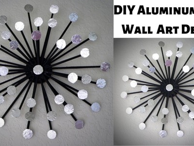 Aluminum Foil DIY Wall Art Decor.Newspaper Craft Wall Hanging. Easy & Inexpensive Sunburst wall art
