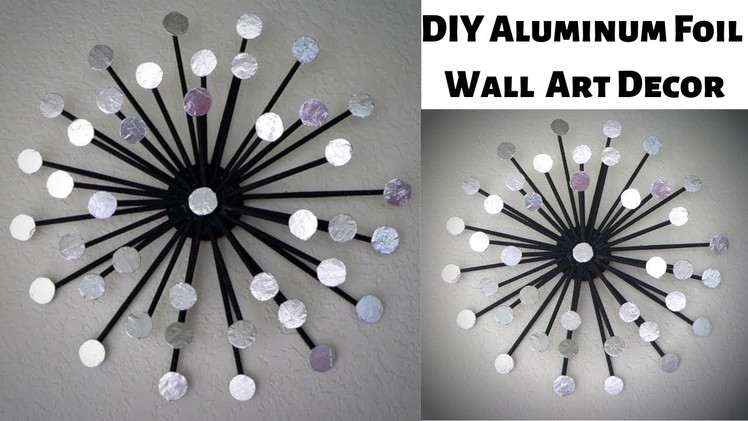 Aluminum Foil DIY Wall Art Decor.Newspaper Craft Wall Hanging. Easy & Inexpensive Sunburst wall art