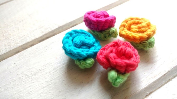 Crochet mini flower tutorial very easy - Step by Step