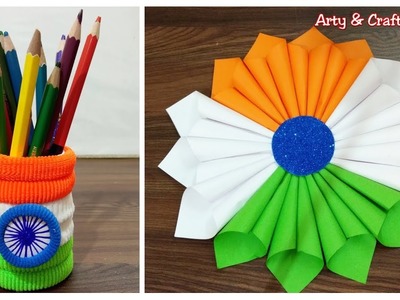 DIY 2 Republic Day Craft Ideas | Tricolour Craft | DIY Idependence Day Craft |  Paper Craft for Kids
