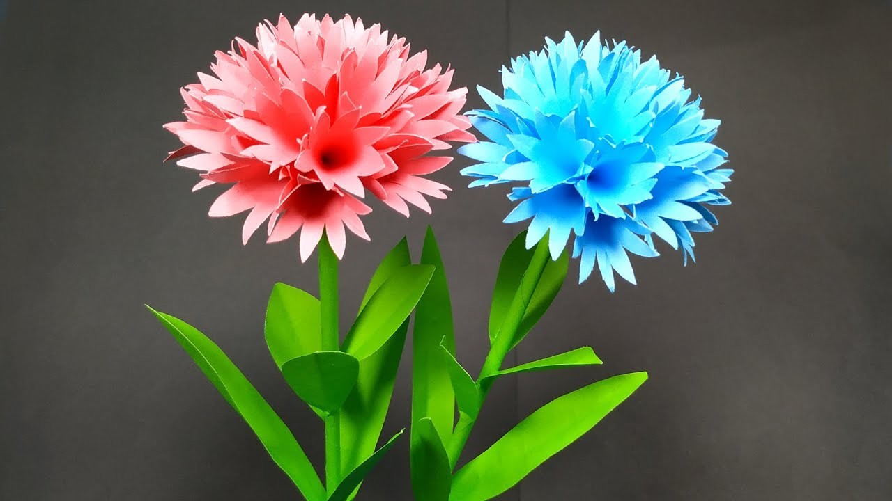 DIY: How to Make Lovely Stick Flower with Paper!! Paper Craft Idea | Jarine's Crafty Creation