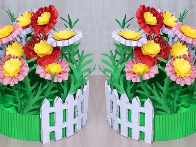 DIY  Paper Craft Idea || Home Decor Paper Flower Showpiece Craft Idea