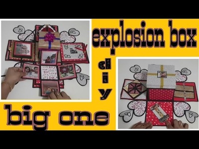 Explosion box big one.  Hand made paper craft. Customised anniversary gift. diy