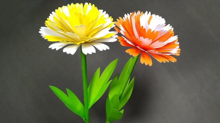 Flower Making Idea!! Easy Beautiiful Paper Craft | Stick Flower | Jarine's Crafty Creation