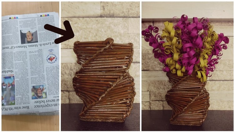 How To Make Newspaper Flower Vase | DIY | News Paper Craft | Best Out Of Waste