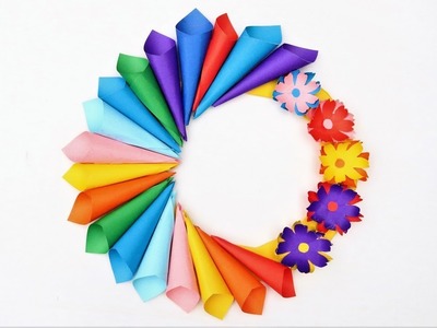 How to make paper flower wall decorations | DIY Projects For Kids Easy