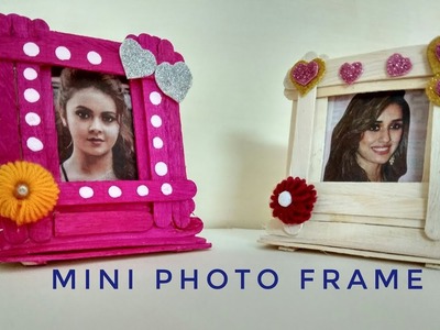 Mini photo frame||diy popsicle stick photo frame||easy craft