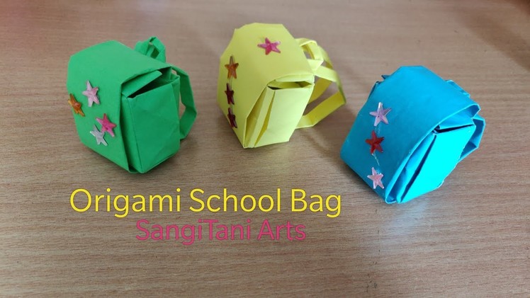 #Origami School Bag |easy schoolbag | doll craft | diy Tutorial