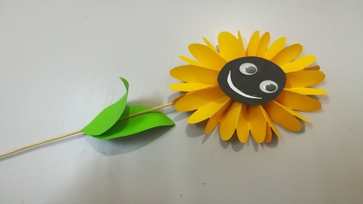 Paper Sunflower Craft for kids | DIY paper Sunflower flower