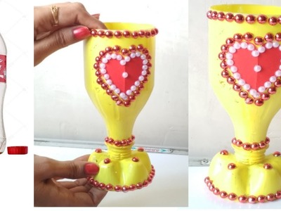 Plastic bottle Flower Vase l Home decor ideas l Waste material craft
