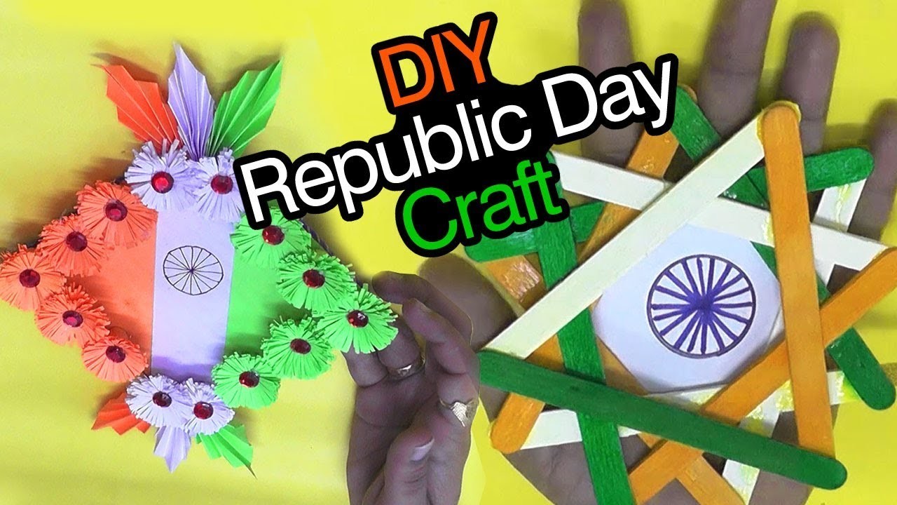 Republic day craft ideas, republic day project work, indian flag wall