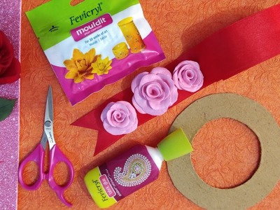 Valentine Day Craft idea. Diy Fevicryl Mouldit Roses. Valentine day gift