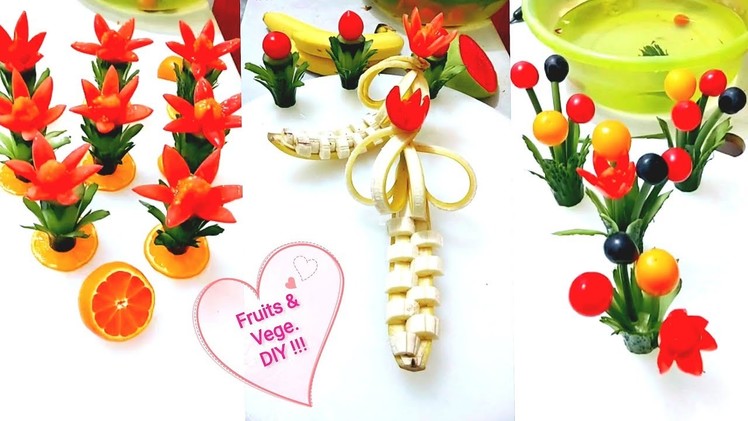 Vegetable decoration ideas at home | fruits decoration  | vegetable flower | vegetable craft ideas
