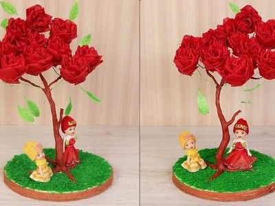 WoW.  DIY Home Decor Flower Showpiece || Cotton Fabric Flower Craft Idea || Handmade Craft