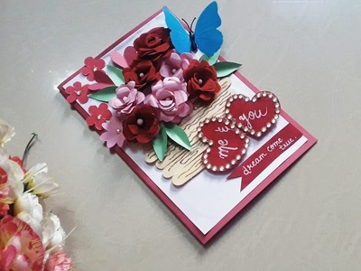 Beautiful handmade card for boyfriend. girlfriend(2 easy cards diy)