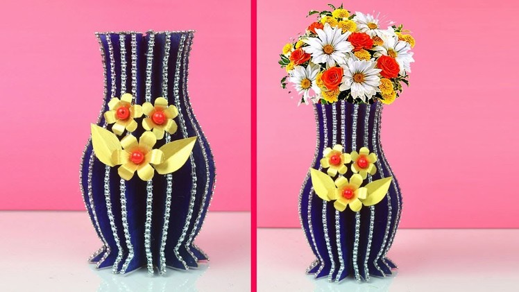 Best Out of Waste Ideas for Flower Vase - Handmade Craft from Waste Material Tutorial