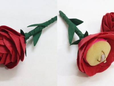 DIY Flower Ring Box. Valentine's Day Gift Idea. Rose Day Gift. Propose Day Gift idea. DIY RING BOX
