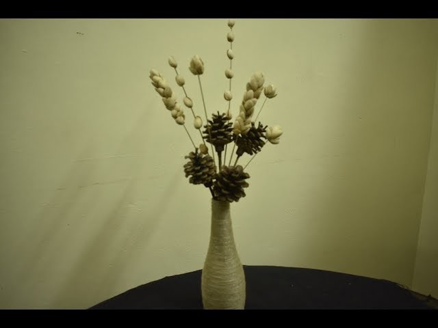 DIY | Pista shell craft | Jute flower vase | Best out of waste | malayalam