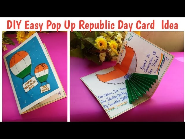 Diy Pop-up Republic Day Card Tutorial | How to make #republicdaycard Idea #handmadecard #26january