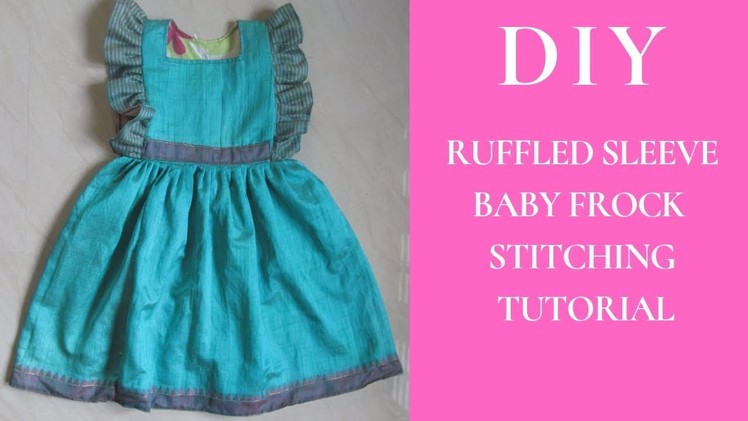 DIY Ruffled Sleeve Baby Frock Stitching and Cutting Tutorial in Malayalam