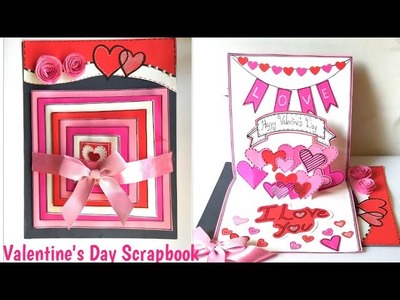 DIY Valentine's Day Scrapbook | How to make. Pyramid scrapbook. Diy birthday scrapbook idea