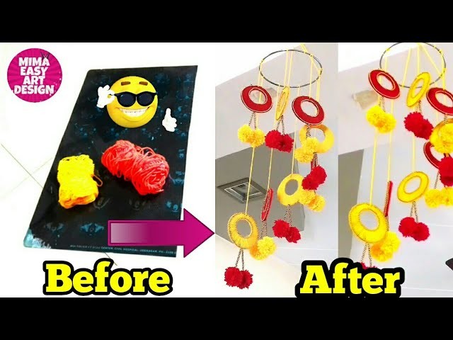 DIY -Wall Hanging Craft idea |Handmade craft project |Best use of waste X-ray and wool