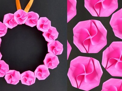 DIY Wall Hanging Paper Flowers Craft - Easy Wall Decoration Ideas - Simple Paper craft