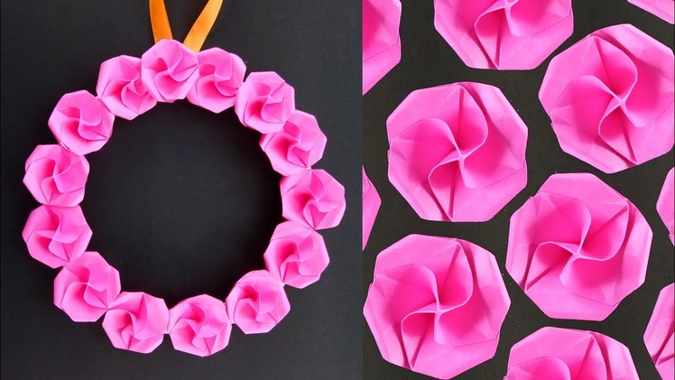 DIY Wall Hanging Paper Flowers Craft - Easy Wall Decoration Ideas - Simple Paper craft