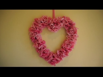 Dollar tree- Valentine’s Day DIY rose wreath! ????❤️????❤️