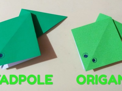 Easy 3D Paper Frog making m, Tadpole DIY,  Tadpole. Frog Origami Tutorial, Paper se mendak