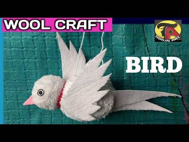 Easy woolen craft.  How to make a bird with Wool. Woolen craft for bird.