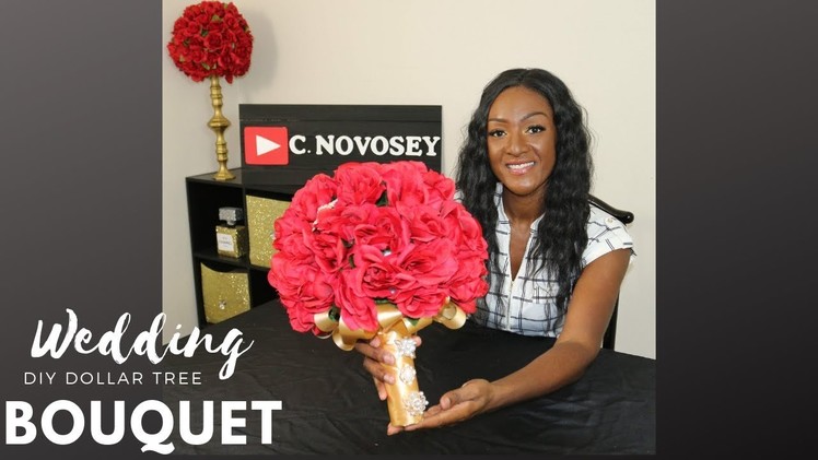 How to make a Bouquet with Silk Flowers and Brooches |  DIY Dollar Tree