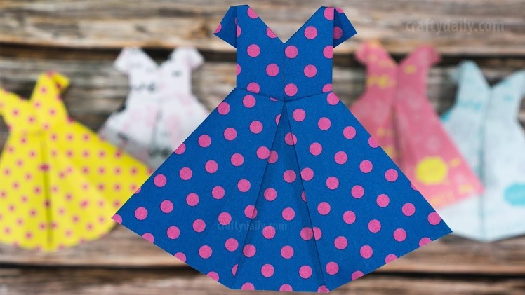How to make an ORIGAMI PAPER DRESS - Mother's Day Crafts | Paper Craft Ideas