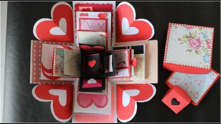 How to make Explosion box || DIY Valentine's Day Explosion Box || Explosion Box Tutorial